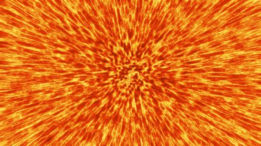 Kırmızı ve sarı ateş arka plan ile merkezi bilgisayar simülasyonu patlama ışınlarından taklit bir renk gradyan etkisi ile