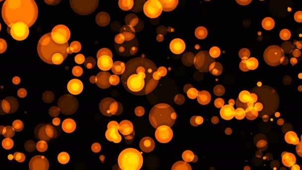 Abstract Animated Computer Screen Saver Background Moving Yellow Balls Black — Stock Video