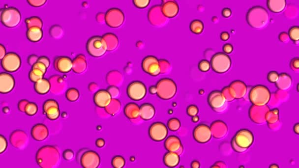 Abstract Animated Computer Screen Saver Background Moving Yellow Circles Pink — Stock Video