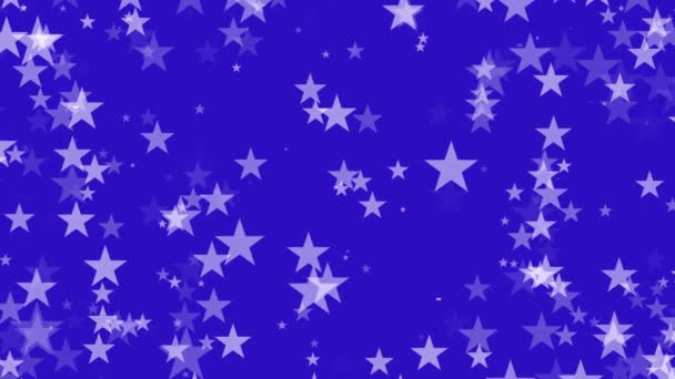 Абстрактный Анимационный Фон Компьютерного Экрана Движущимися Белыми Звездами Синем Фоне — стоковое видео