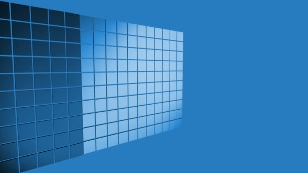 指向性光源効果と のレンダリングを四角形を回転させると抽象アニメーション青いコンピューターの背景スクリーン セーバー — ストック動画