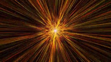 Bilgisayar animasyon 3d render simülasyon patlama ve parlak radyasyon ışınları ile bir alanda güçlü radyasyon