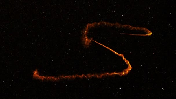 Animação Computador Renderização Imitação Dos Cometas Espaço Com Partículas Brilhantes — Vídeo de Stock