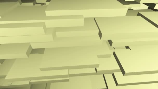 抽象动画计算机浅黄色背景与几何形状3D — 图库视频影像