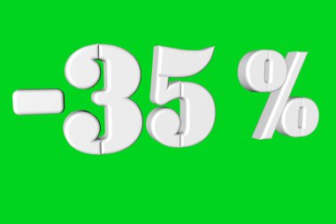 Beyaz hacimsel ticaret yazıt gölgeler eksi otuz beş yüzde 3d render ile