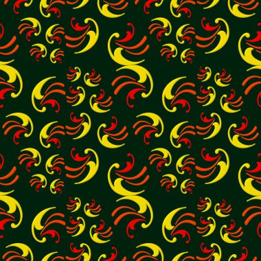 Sebze fraktal öğeleri 3d render ile Seamless modeli