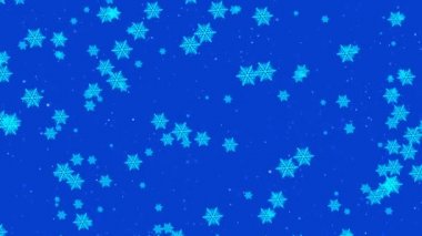 Kar taneleri mavi tonlarda 3d render ile animasyonlu yılbaşı güzel ekran koruyucu