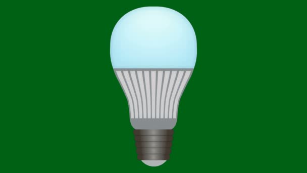 省エネルギー ランプ レンダリングとアニメーションのコンピューター スクリーン セーバー — ストック動画