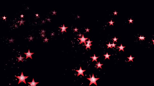 Video Animación Por Computadora Clip Abstracto Con Estrellas Rojas Estilizadas — Vídeos de Stock