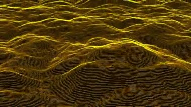 Siyah bir arka plan üzerinde kahverengi alanda nesneleri 3d render ile soyut bilimsel bilgisayar animasyon