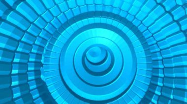 Bilgisayar animasyon fantastik radyal zinciri mavi nesne 3d render dönen bir soyut