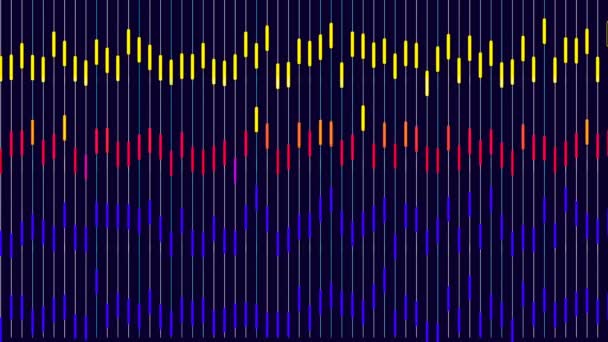 Animação Abstrata Exibição Gráfica Processos Onda Com Tiras Separadas Renderizador — Vídeo de Stock