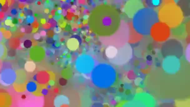 Абстрактна Анімація Комп Ютерного Зображення Кольоровими Градієнтними Дефокусованими Колами Рухаються — стокове відео