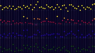 Grafik ekran dalga süreçlerinin Soyut animasyon ayrı daire bilgisayar işleyici 4k ile
