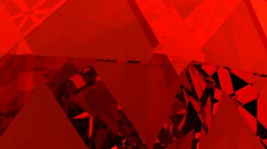 Soyut animasyon bilgisayar kırmızı arka plan ile geometrik şekilleri 3B oluşturma
