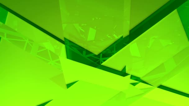 Abstrato Animado Computador Verde Fundo Com Formas Geométricas Renderização — Vídeo de Stock