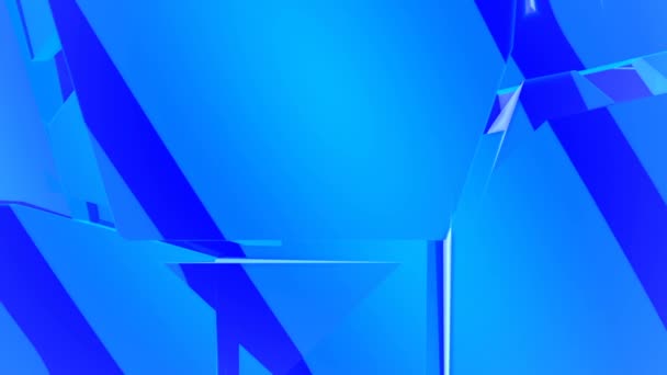 抽象动画计算机蓝色背景与几何形状3D — 图库视频影像