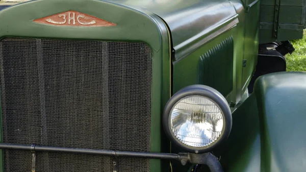 Fragment Eines Alten Cargo Retro Autos Auf Einer Automobilausstellung Kiew — Stockfoto