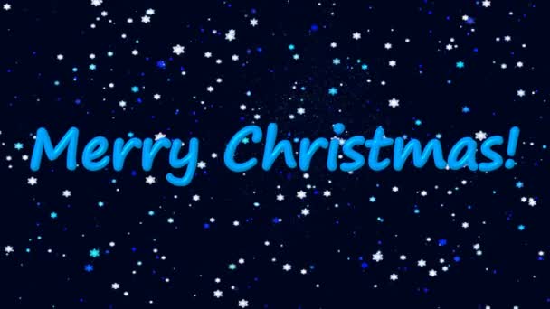 Festive Animated Christmas Computer Screensaver Moving Stylized Snowflakes Dark Background — Stock Video