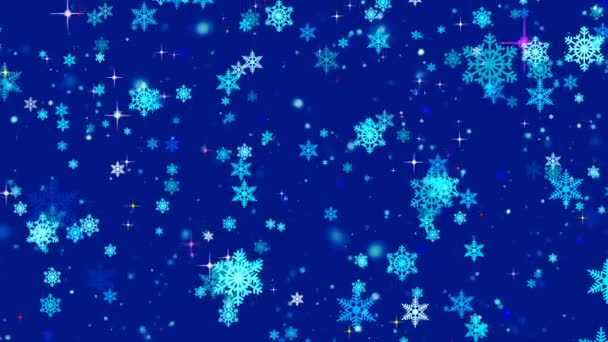 Protector Pantalla Navideño Animado Festivo Con Copos Nieve Estrellas Estilizadas — Vídeo de stock