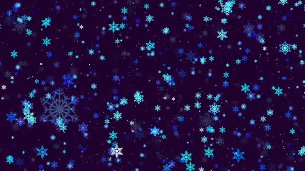 Protector Pantalla Navideño Animado Festivo Con Copos Nieve Estrellas Estilizadas — Vídeo de stock