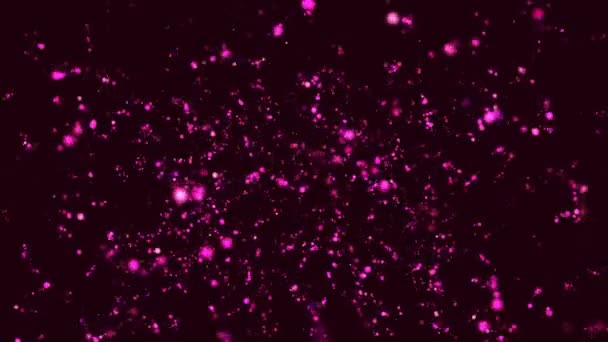 Abstracte Geanimeerde Achtergrond Screensaver Met Roterende Flikkerende Deeltjes Effect Van — Stockvideo