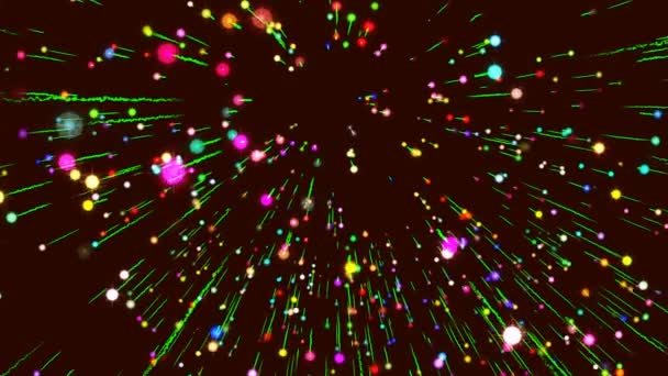 Animazione Astratta Del Computer Scientifico Con Rendering Oggetti Particelle Colorate — Video Stock