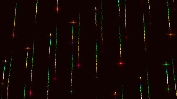 Αφηρημένη Υπολογιστή Ζωτικότητα Πολλά Κινούμενα Σωματίδια Σκοτεινό Χώρο Ανάλυση — Αρχείο Βίντεο