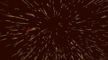 4 k çözünürlüklü karanlık alanda birçok hareketli parçacıkları ile soyut bilgisayar animasyon