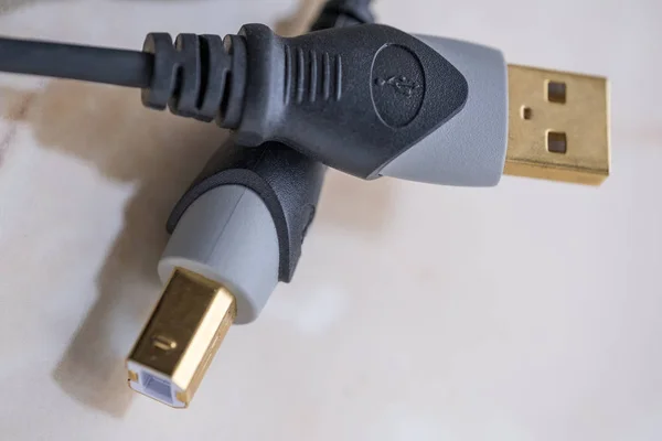 Elektronische Stecker Für Die Datenübertragung Aus Nächster Nähe — Stockfoto