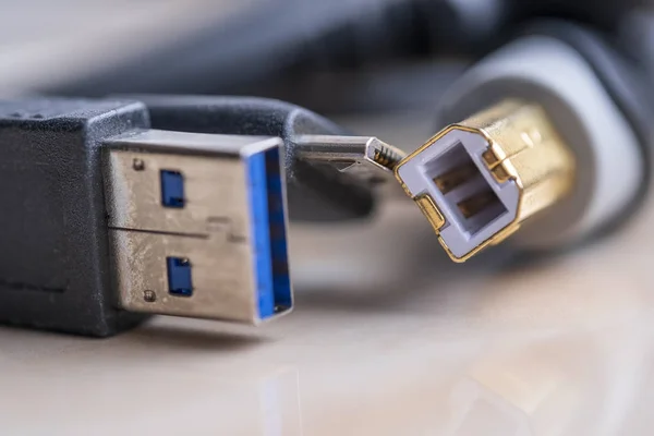 Elektronische Stecker Für Die Datenübertragung Aus Nächster Nähe — Stockfoto