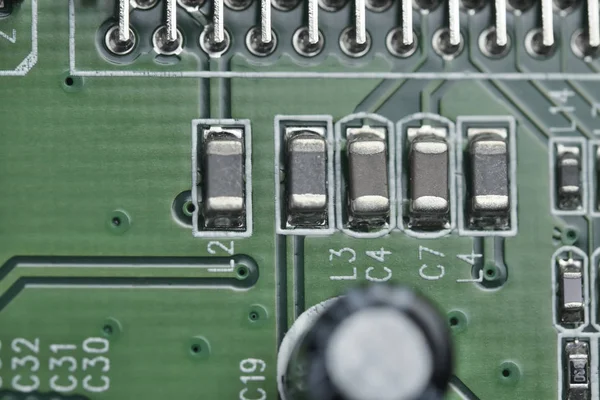Elektronisch Bord Met Elektronische Componenten Van Het Circuit Van Computer — Stockfoto