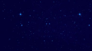 Yıldız, karanlık bir arka plan ile dolu bir evrende fütüristik hareketi taklit bilgisayar grafik animasyon