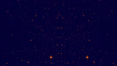 Yıldız, karanlık bir arka plan ile dolu bir evrende fütüristik hareketi taklit bilgisayar grafik animasyon