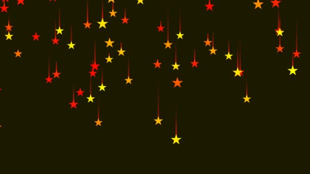 Abstrakte Animierte Bildschirmschoner Fünfzackige Sterne Gelb Und Rot Bewegen Sich — Stockvideo