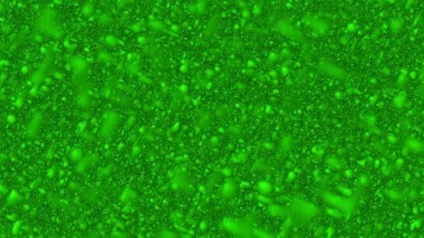 Green abstract animated background with an imitation of the atmospheric environment with many particles with a gradient colour with the effect of shadows and volume