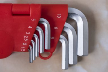 Bir dizi kıvırcık dikdörtgen Tornavidalar