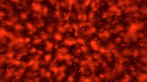 Красный Анимированный Абстрактный Фон Движущимися Частицами Насыпными Веществами Удовлетворения Наблюдателя — стоковое видео
