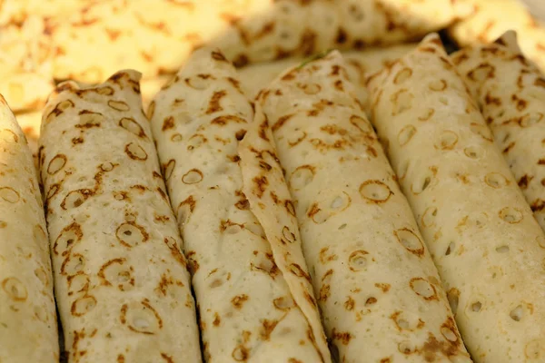 Baked pancakes with various fillings — Stock Photo, Image