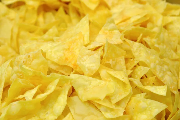 Potato chips close up macro — Stock Photo, Image