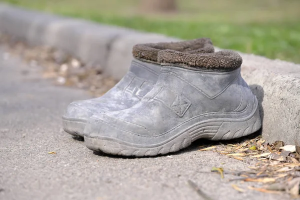 Two old rubber boots — Stock Photo, Image