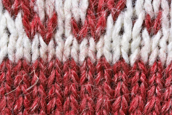Lã de malha de mão tecido de malha close-up — Fotografia de Stock