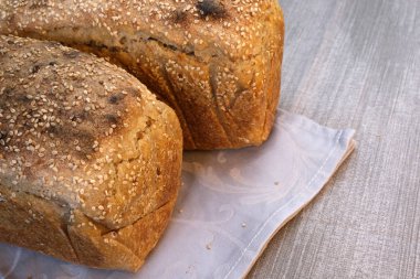 Ev yapımı çavdar buğday ekmeği pişmiş