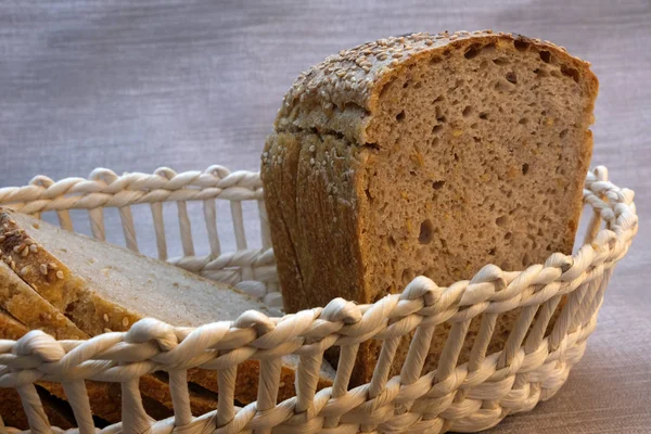 Homemade rye wheat bread baked — Stock Photo, Image