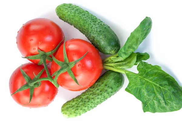 Três tomates vermelhos maduros — Fotografia de Stock