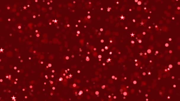 Protector Pantalla Ordenador Animado Fondo Rojo Con Partículas Redondas Estrellas — Vídeos de Stock