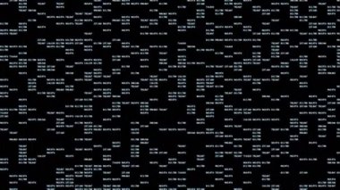 Siyah arka plan üzerinde ondalık kesirler içeren rasgele üç basamaklı sayıları hareket ettiren animasyonlu soyut arka plan