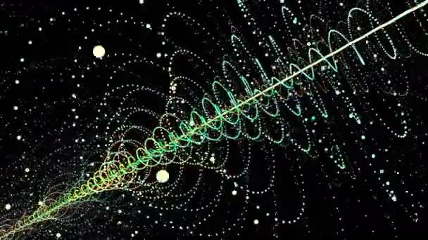 Boyutlu Siyah Uzay Render Spiral Akımlarda Dönen Farklı Renklerde Dönen — Stok video