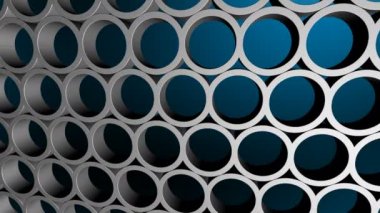 Soyut animasyonlu ekran koruyucu, üç boyutlu uzayın mavi arka plan üzerinde fütüristik tasarımları ile geçiş video illüstrasyon