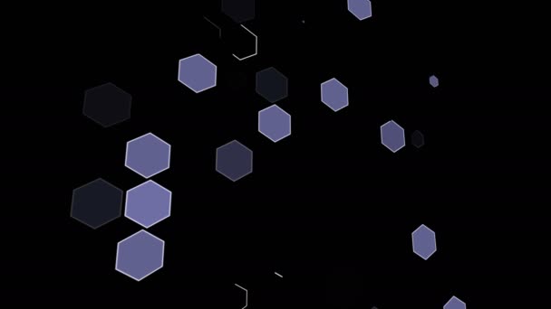 Abstract Animated Screen Saver Transition Video Illustration Hexagons Black Background — Stock Video